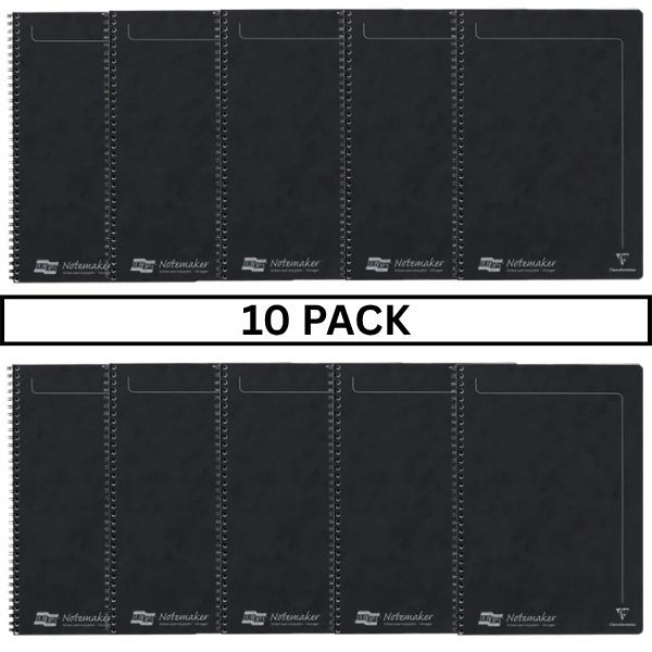 Europa A4 Sidebound Notemaker Black - Pack of 10