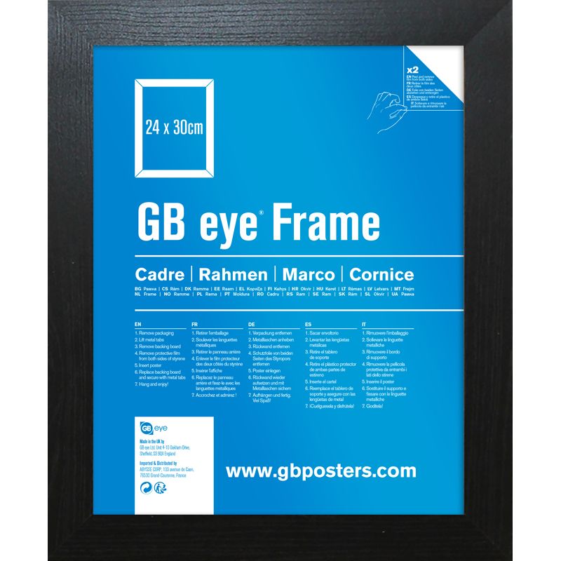 GB Eye Contemporary Wooden Black Picture Frame - 24 x 30cm